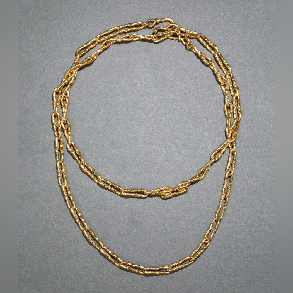 ALEXIS BITTAR • Brut Gold Twisted Link Long Necklace